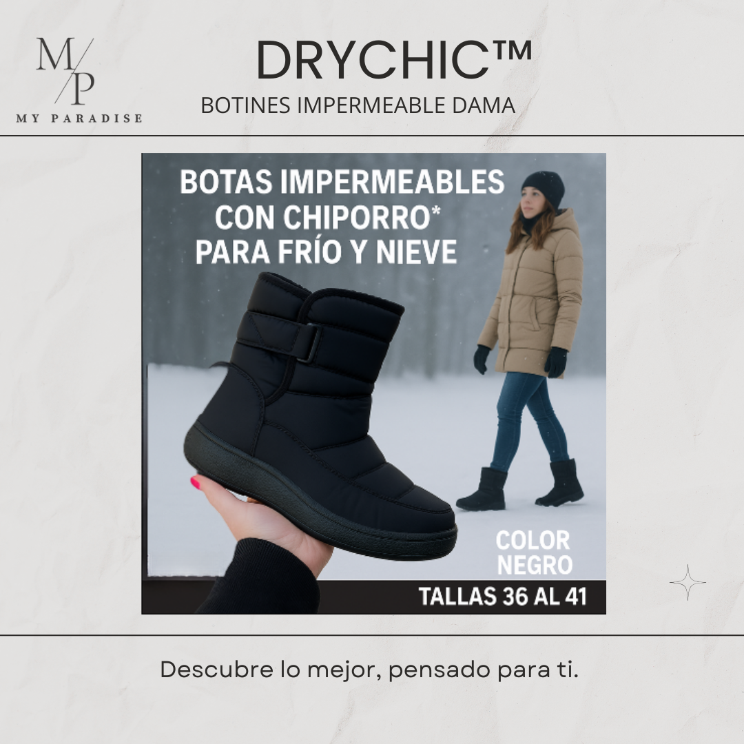 DRYCHIC™️-BOTINES IMPERMEABLES PARA DAMA INVIERNO COLOR NEGRO⭐⭐⭐⭐⭐