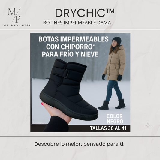 DRYCHIC™️-BOTINES IMPERMEABLES PARA DAMA INVIERNO COLOR NEGRO⭐⭐⭐⭐⭐