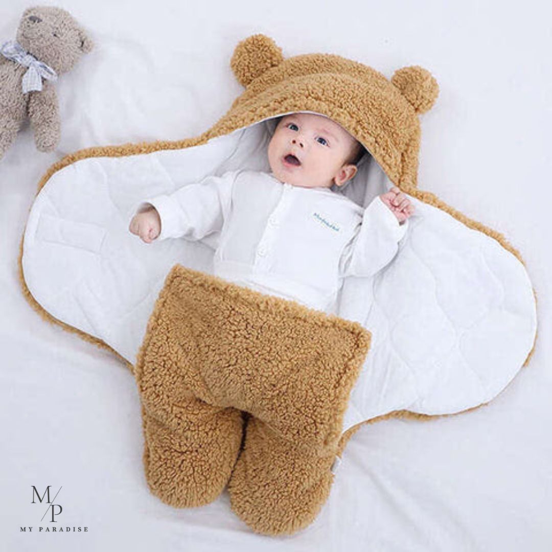 BABYNEST™️-MANTA ENVOLVENTE OSITO -COLOR CARAMELO SUAVE ⭐⭐⭐⭐⭐