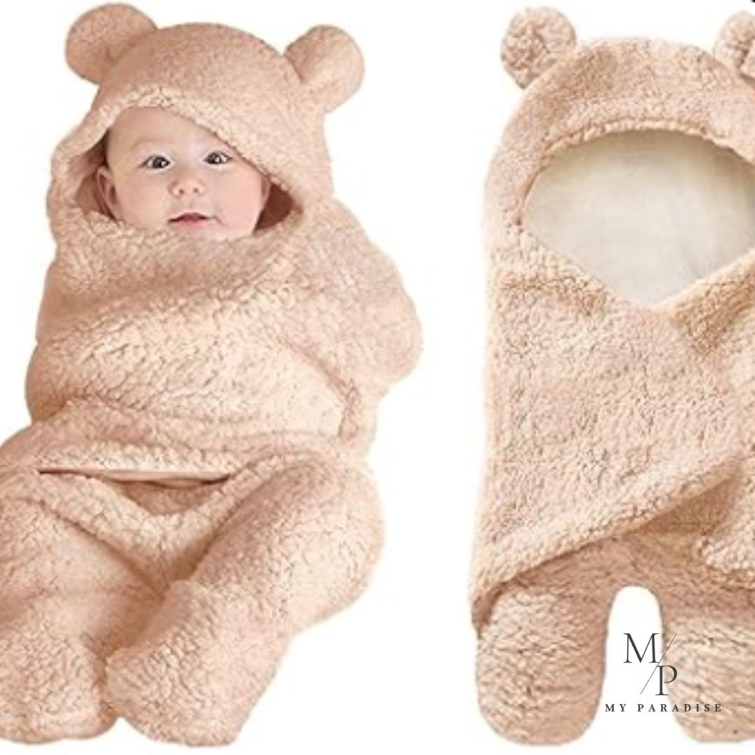 BABYNEST™️-MANTA ENVOLVENTE OSITO -COLOR CARAMELO SUAVE ⭐⭐⭐⭐⭐
