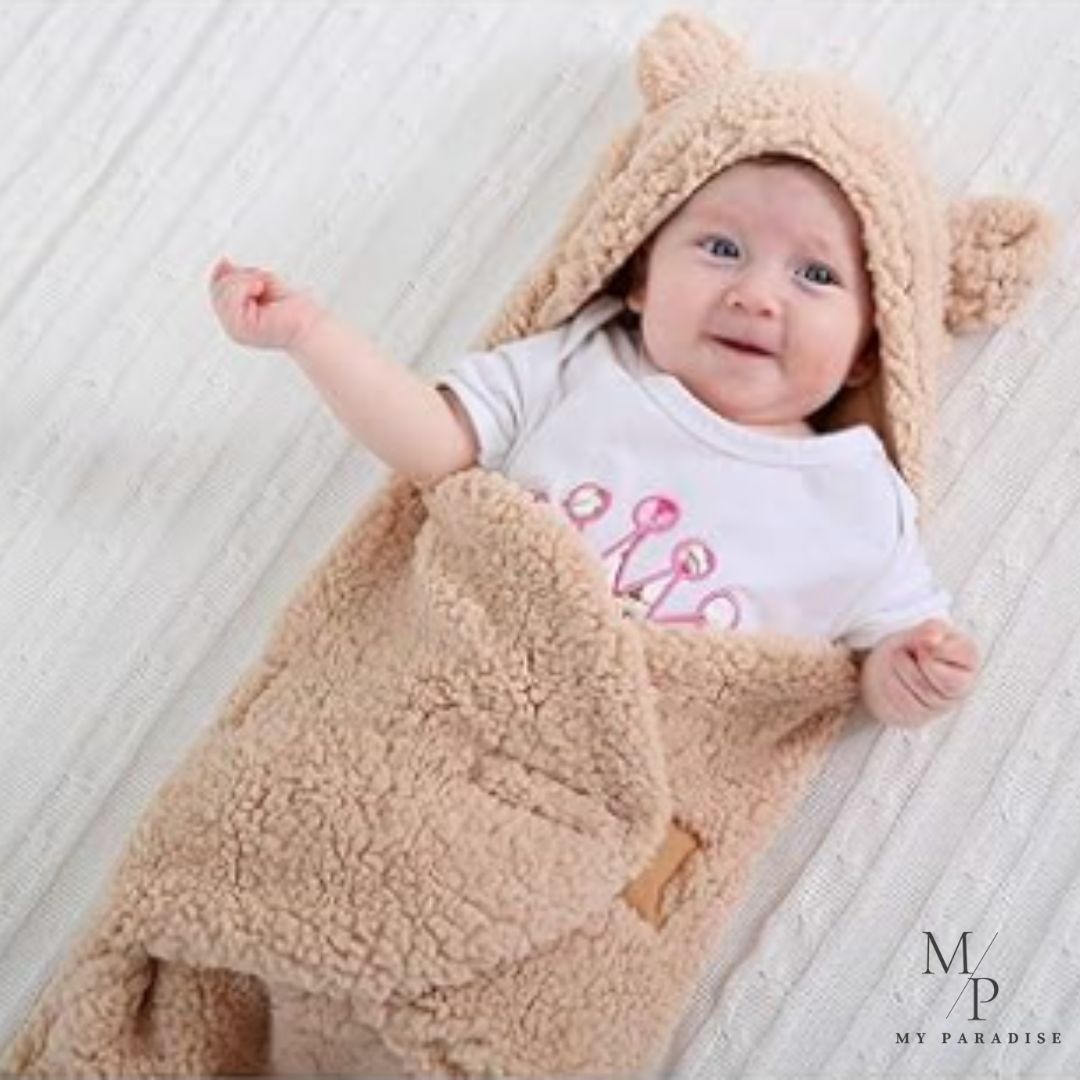 BABYNEST™️-MANTA ENVOLVENTE OSITO -COLOR CARAMELO SUAVE ⭐⭐⭐⭐⭐