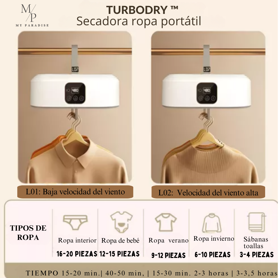 TURBODRY ™️SECADORA DE ROPA PORTÁTIL ⭐⭐⭐⭐⭐
