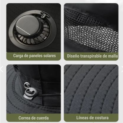 COOLCAP™ – SOMBRERO CON VENTILADOR SOLAR DOBLE ⭐⭐⭐⭐⭐