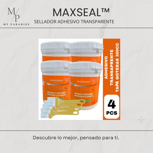 MAXSEAL ™️PROMO LLEVA 4 PAGA 3- SELLADOR ADHESIVO TRANSP.DE 300G. (1200 G.TOTAL) ⭐⭐⭐⭐⭐