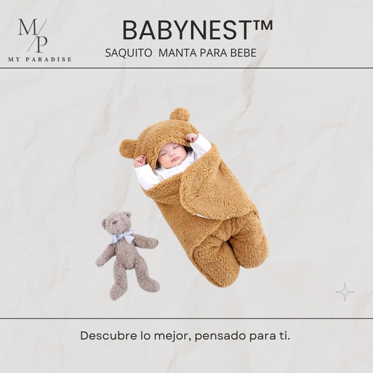 BABYNEST™️-MANTA ENVOLVENTE OSITO -COLOR CARAMELO SUAVE ⭐⭐⭐⭐⭐